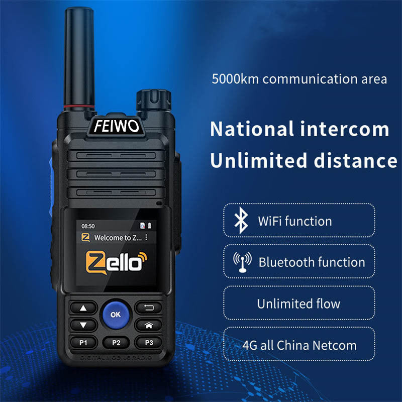FeiWo B5 Global Walkie-Talkie:Long Range for Family, Construction, Logistics, Transportation, Hotels, Shopping Malls, Outdoors and Emergency Rescue Encrypted Two Way Radios