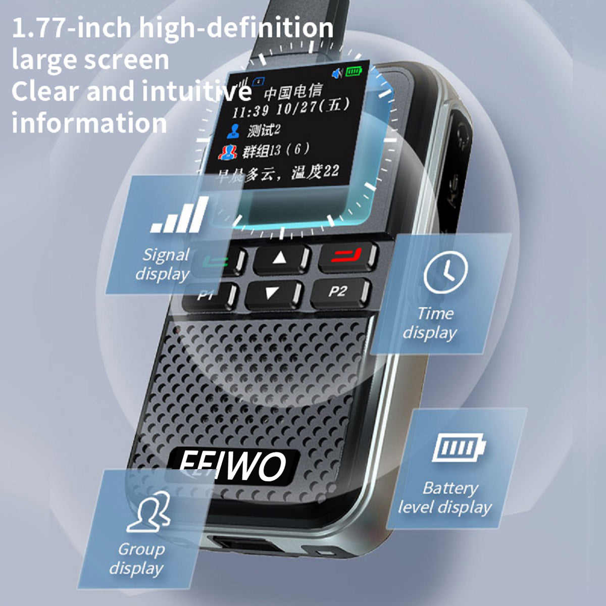 FeiWo DG6700 Global Walkie-Talkie:Long Range for Family, Construction, Logistics, Transportation, Hotels, Shopping Malls, Outdoors and Emergency Rescue Encrypted Two Way Radios